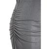 Navy Blue Premium Shiny Surface And Soft Textured Draped Maxi Knitted Skirt Twoaw24et00090