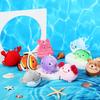 9 Pcs Mini Sealife Stuffed Animals 3.15 Inch Stuffed Shark Turtle Ocean Animal Plushies for Birthday Ocean Party Decors Gift Bag Fillers Valentines