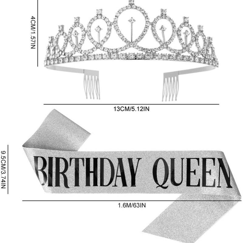 Set Scintillante di Fascia e Tiara di Compleanno per la Ragazza del Compleanno Speciale Set Corona per Donne Ragazze Decorazione Festa Bomboniera Regalo
