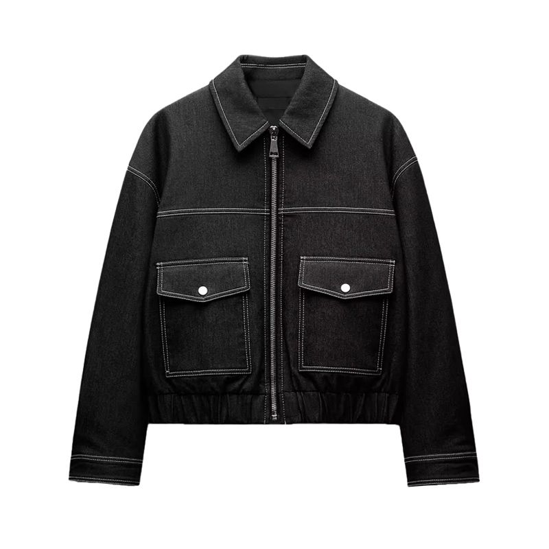 25 Spring New Women's Clothing Denim Effect Long Sleeves Jacket Outwear 2196500 Mid Waist Pleated Pants 6929213