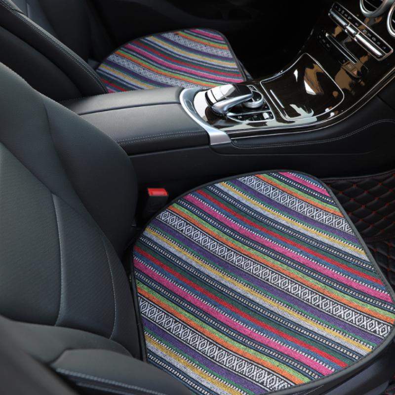 Flax Car Seat Cover Front Rear Linen Fabric Cushion Breathable Protector Mat Pad Universal Auto Interior Styling Truck SUV