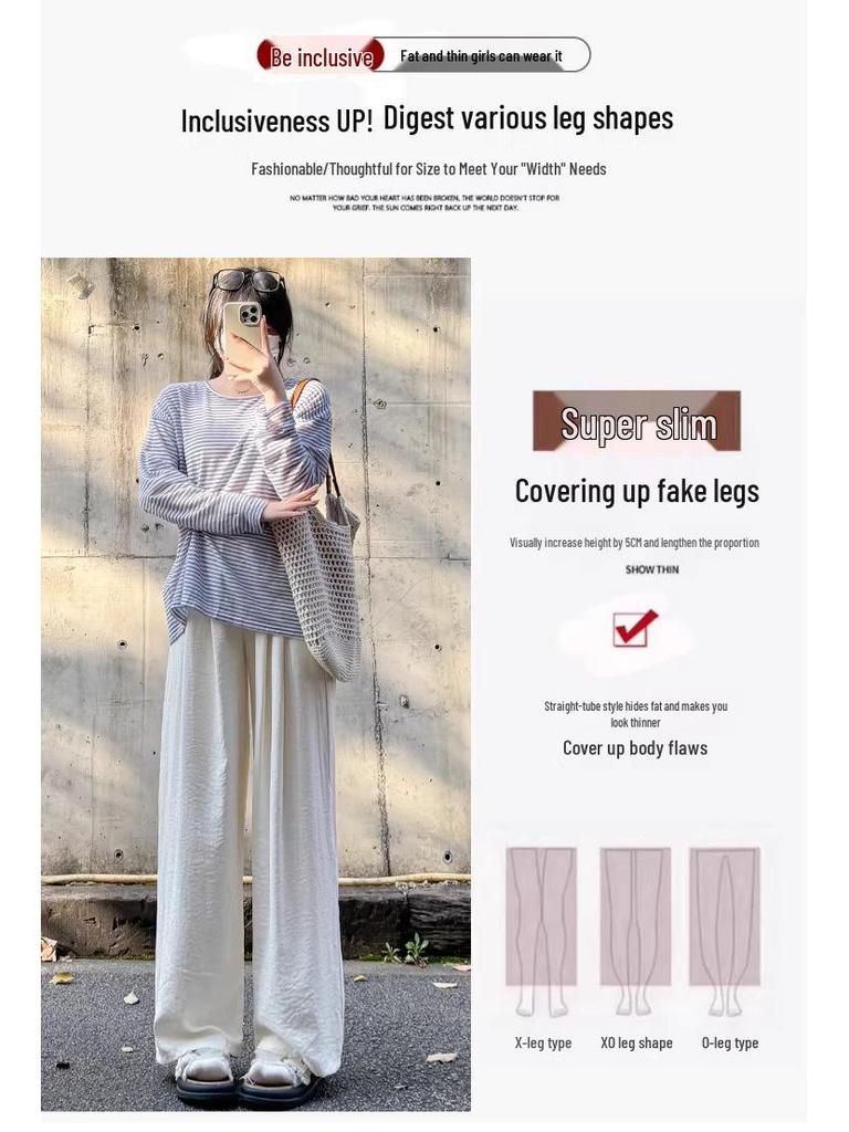 Milk Puff Women's High Waist Wide Leg Sports Pants - Slimming Lazy Style (Spring/Autumn 2026)