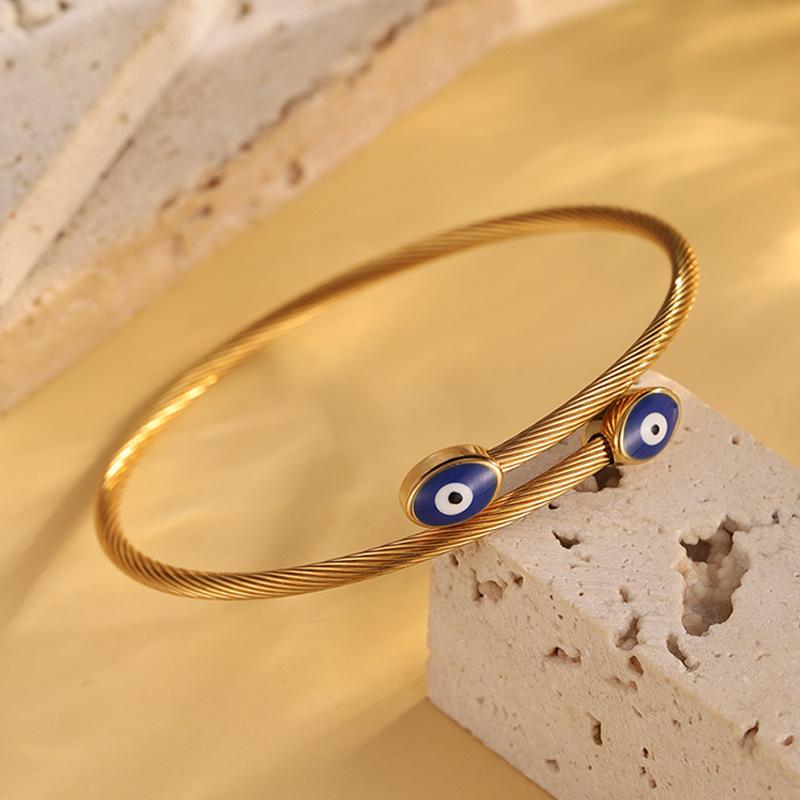 Double-headed Greek-style Devil's Eye Elastic Wire Bracelet for Women with Oily Eyes and Open Eyes