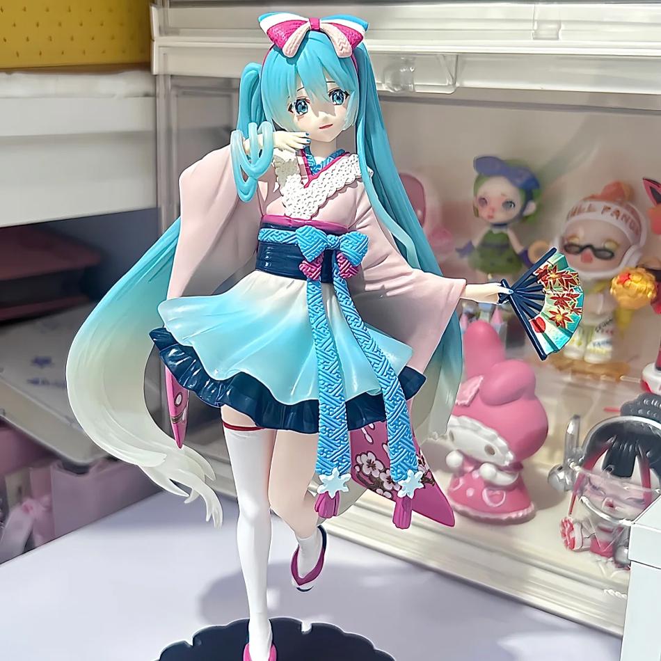 In Stock Original FuRyu TENITOL New Tokyo Series Hatsune Miku Kimono Desktop Cute Anime Action Figure Toy Gifts Model Collection