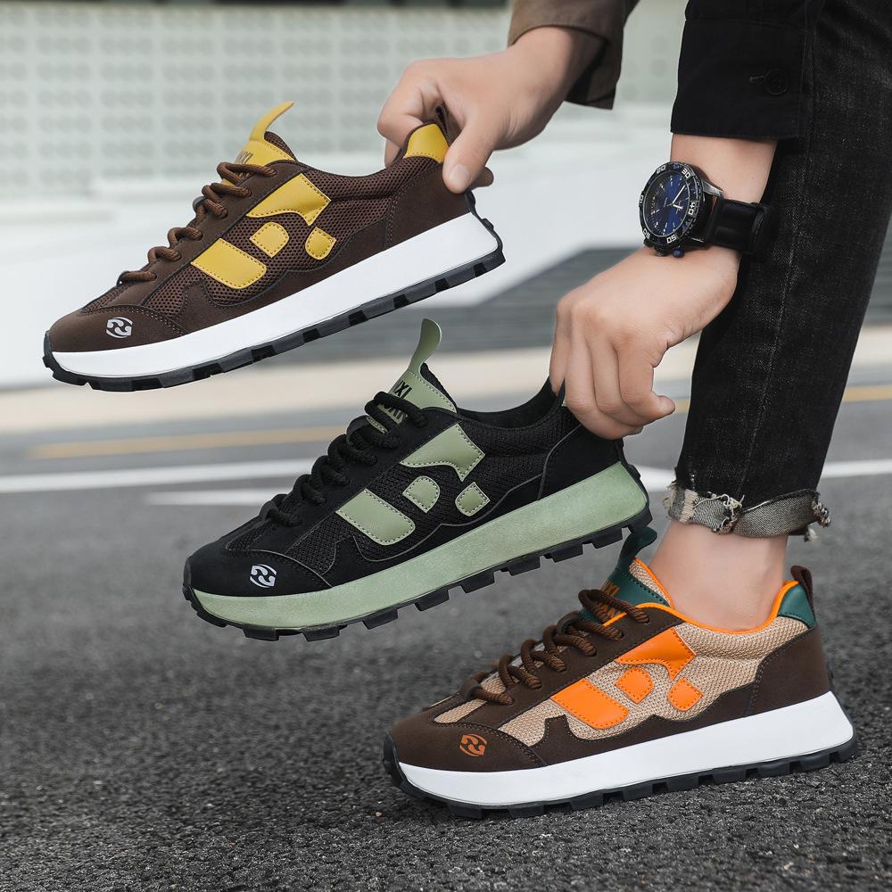 Men'S Shoes Summer Breathable Sports Shoes Men'S Mesh Color Matching Dad Shoes Light Luxury High-End Shoes Men'S Versatile Tide Light