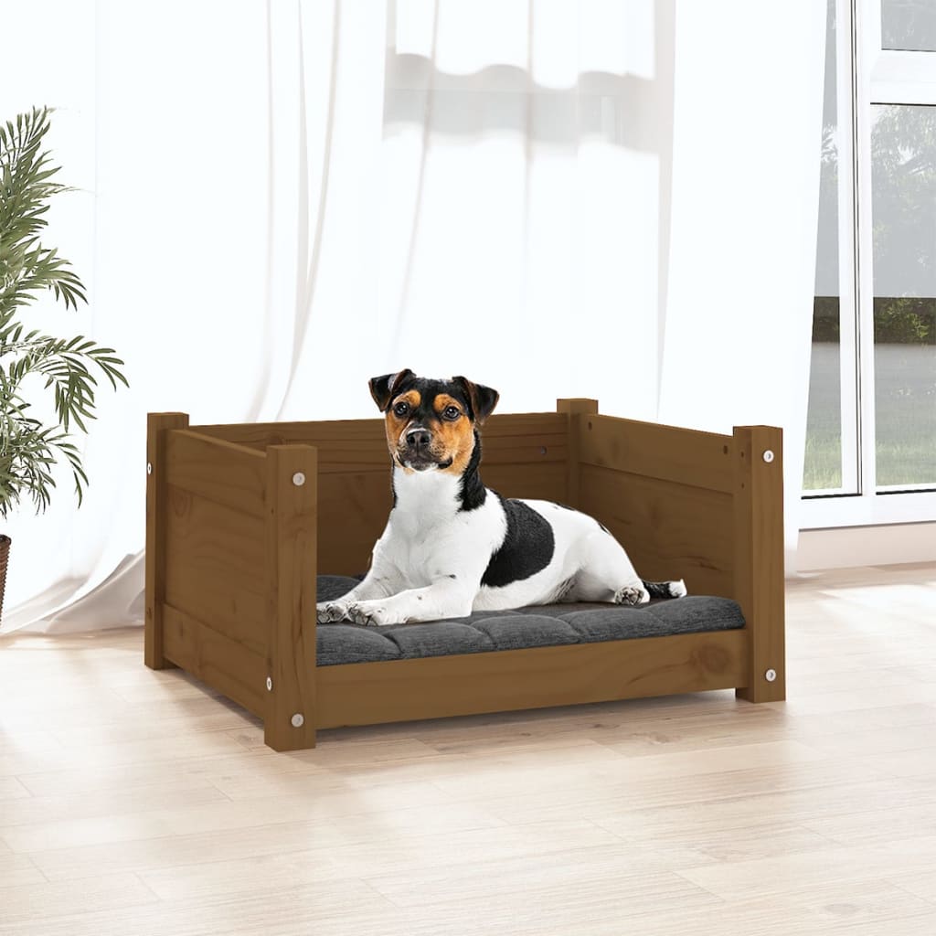 Vidaxl Dog Bed, Honey Brown, 55.5X45.5X28 Cm, Pine