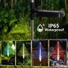 Luzes solares de fibra óptica de Natal, luz solar externa, à prova d'água, LED, decoração de paisagem, atmosfera de jardim, luzes de Natal