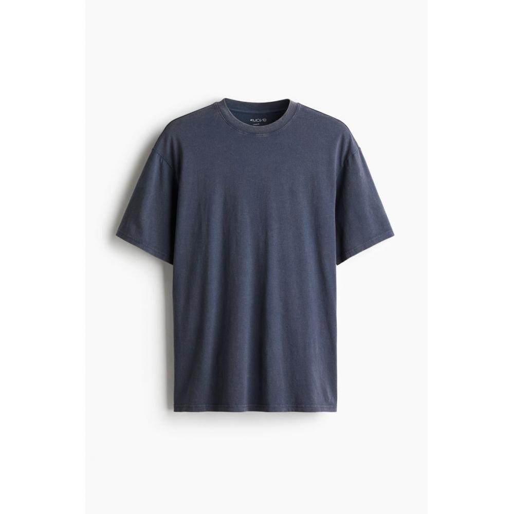 H M Sports Top Loose Fit dryMove Dark Blue