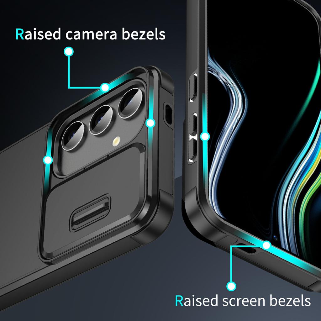 For Samsung Galaxy S25 Case PC+TPU Shell with Slide Camera Phone Cover