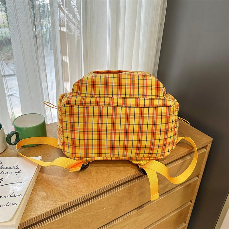 Plaid Print Schoolbag Women's Lightweight Backpack
