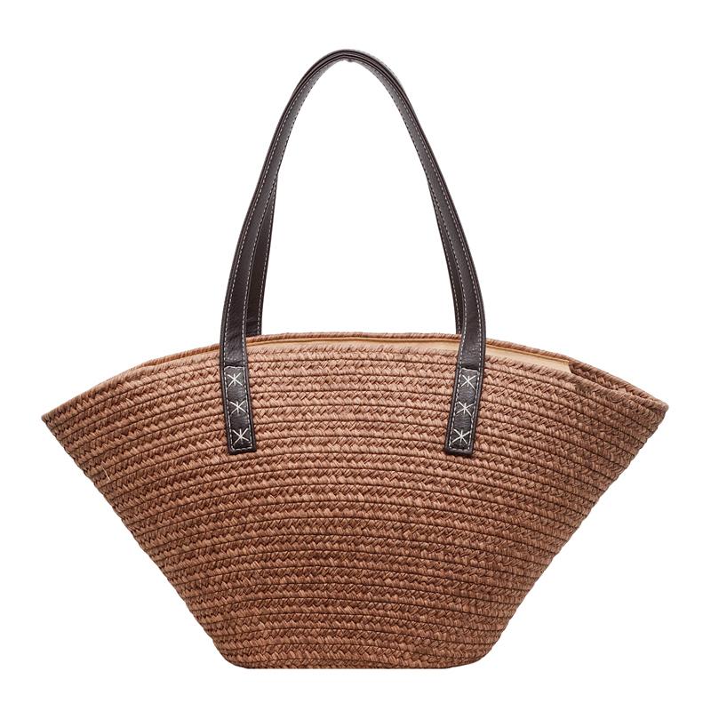 

Raffia Tote Bags For Women Straw Crochet Bucket Shoulder Bags Large Capacity Shopper Totes 2026 Summer Latest Designer Handbags 52x25x13cm