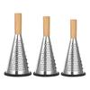 Vertical Cone Cheese Grater, Food Grade Stainless Steel Shredder for Parmesan, Wood Handle Vegetable Fruit Planer