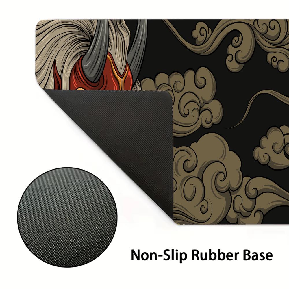 Prajna Mask XXL Large Gaming Mouse Pad Stitched Edges Non-Slip Rubber Base Extended Desktop Keyboard Mat For Gamer Office Decor