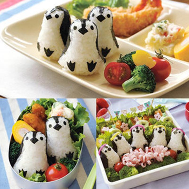 Bento Tool Sushi Nori Punch Pad Penguin Panda Sushi Maker Mold Sandwich Rice Ball Mould 1 Set Kitchen Cooking Tools