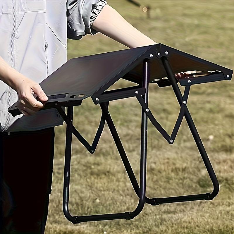 Lightweight Folding Camping Table, Picnic Desk with Carry Handle, Tripod Base, Ideal for Outdoor Activities, Camping Accessorie
