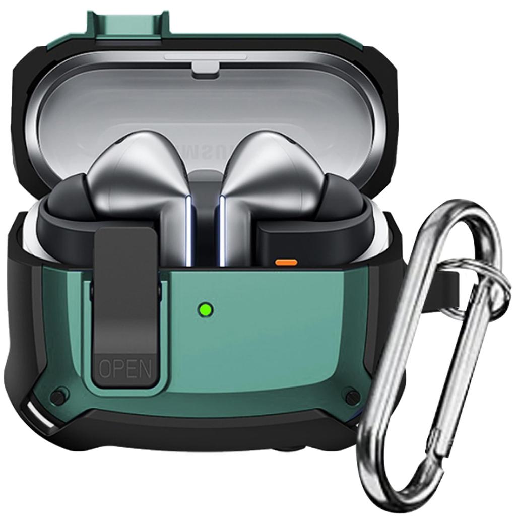 Case for Samsung Galaxy Buds 3/ Buds 3Pro with Secure Lock Clip Shockproof Protective with Carabiner for Samsung Galaxy Buds 3
