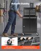 Coffre à outils à roulettes, Conception 2-en-1, Organiseur d'armoire à outils à 5 tiroirs avec Top détachable, Boîte à outils en métal, Barre de verrouillage, Revêtement de protection et Porte-outils,