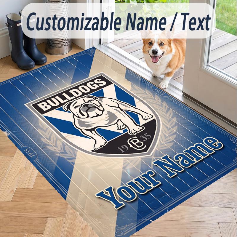 Custom Text Printed Rug Canterbury-Bankstown Bulldogs Non Slip Floor Carpet For Home Room Decor