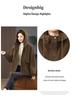 Women's 2024 Mid-Length Hooded Cotton Parka - Fleece-Lined, Solid Color, Casual Loose Fit, Winter Coat