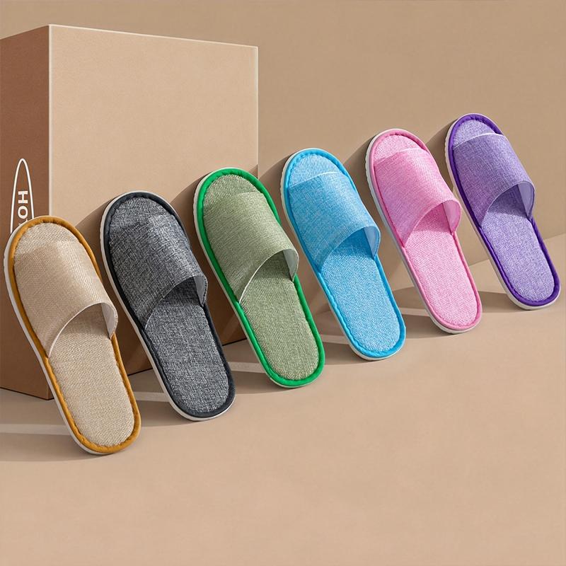 1 Coppia Traspiranti Comode Morbide Quotidiane Leggere Hotel Monouso Elasticità Cotone Antiscivolo Mezza Coppia Pantofole Schiuma