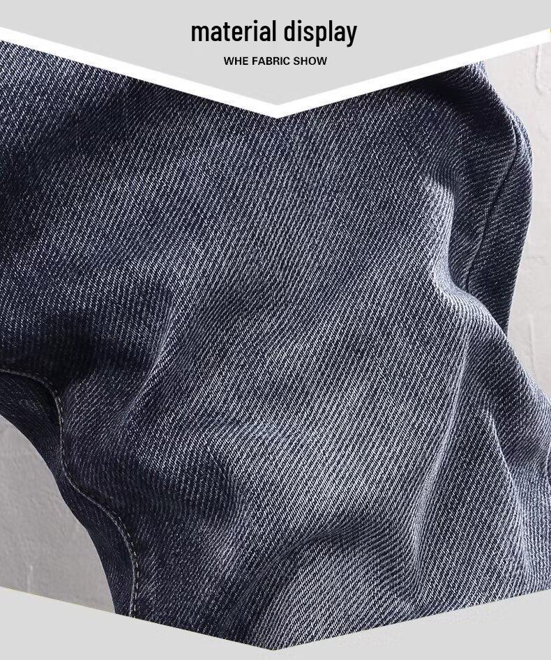 Pánské tmavě modré džíny slim fit v korejském stylu - Trendy, všestranné, elastické na jaro/léto.