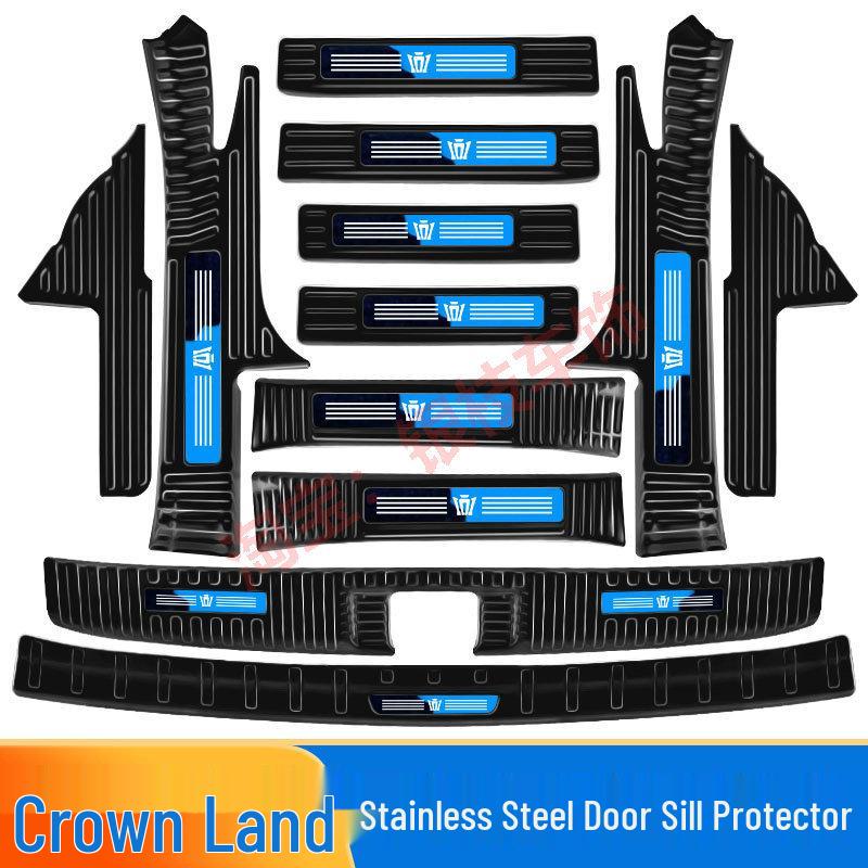 Toyota Crown Lu Fang Door Sill Strips & Trunk Protector Stainless Steel Modification Kit