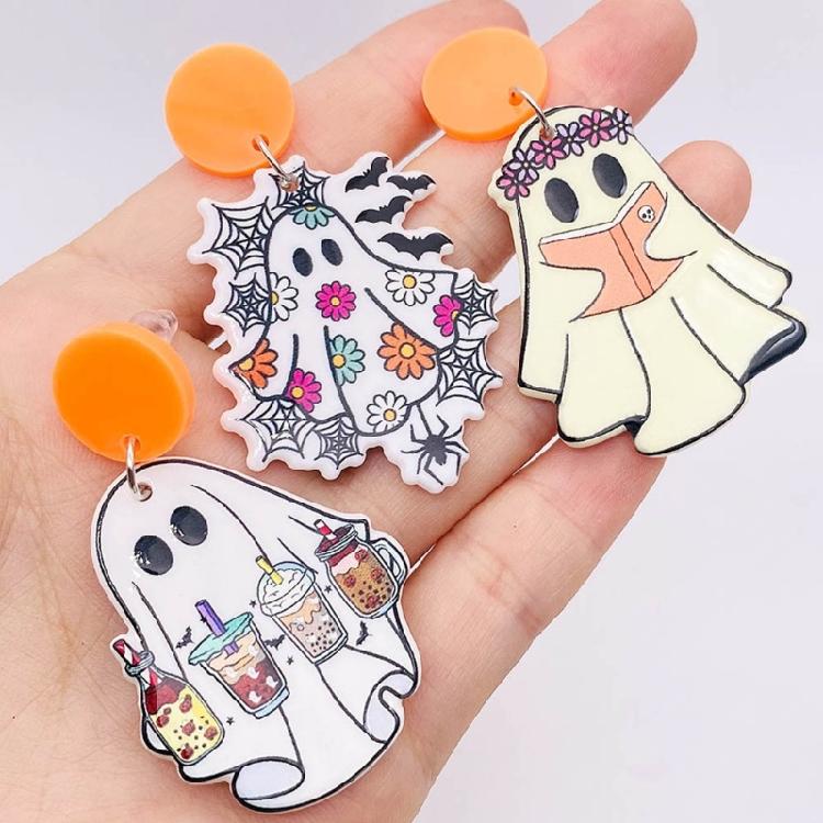 Flowers Stud Earring Cute Spook Dangle Earrings for Women Girls Thanksgiving