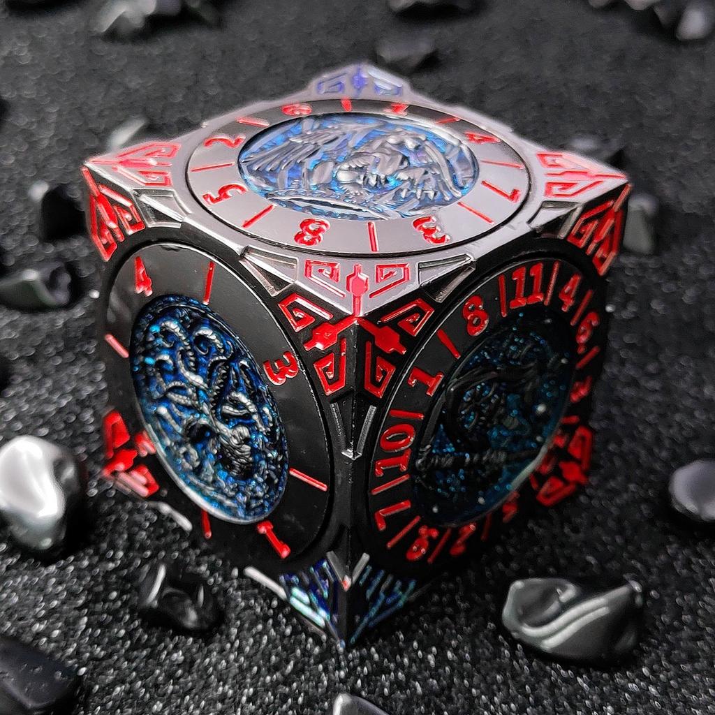7-IN-1 Six Sided Rotating DND Dice Dungeon And Dragon Table Role Play Game Dice D4 D6 D8 D12 D20 D10/% Polyhedral Wheel Dice