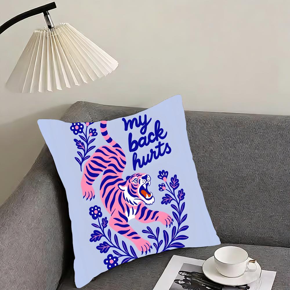 Animal Style Tiger Fashion Cushion Cover Pillowcase Ultra Soft Skin Friendly Fabric Cloud Like Comfort  Concealed Zipper
