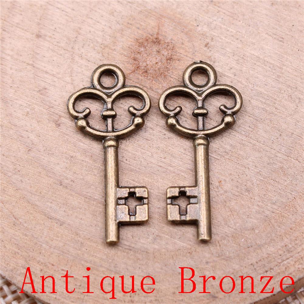 Classic Key Shaped Charms Pendant For Bracelet Necklace Jewelry Making Craft Findings