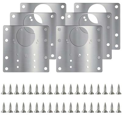 6pcs Cabinet Hinge Repair Plate For Furniture with 36pcs Mounting Screws