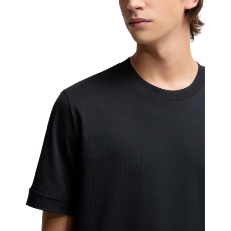 Moncler Logo Patch Cotton Round Neck Loose T-Shirt Men Tops Navy-Blue K2-091-8C00037-8390T-778