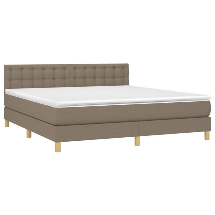 3140949 vidaXL Divan Bed with Mattress Taupe 160x200 Cm Fabric