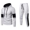 Ensembles Haut Sweat-shirt Patchwork Hiver Homme Pantalon Costume de Sport Survêtement