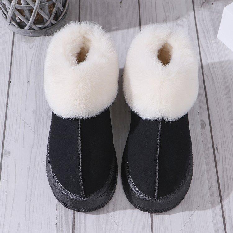 Moda 2024 Nuevo Invierno Todo en unoModa Felpa Artificial Plana Ante Manga Corta Botas de Nieve de Mujer tacones de plataforma sapatos femininos
