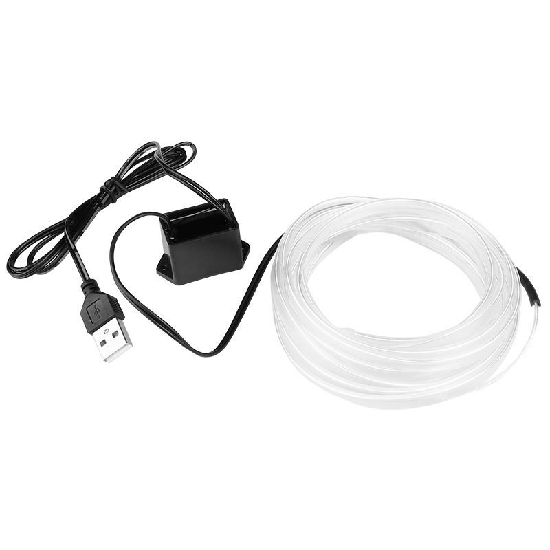 3M/5M USB EL Wire Neon Light Strip, Flexible Car Interior LED Ambient Lighting, DIY Auto Atmosphere Decorative Light for Vehicle, Party Decoration