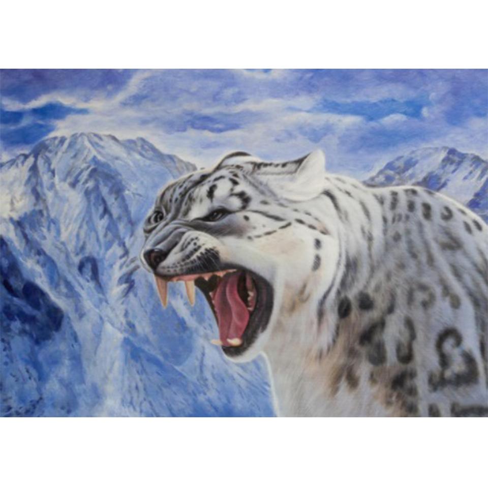 5D DIY diamantová malba Zimní sada pro vyšívání sněžným leopardem Úplná diamantová vyšívání drahokamu Obrázek Mozaika Domácí dekorace