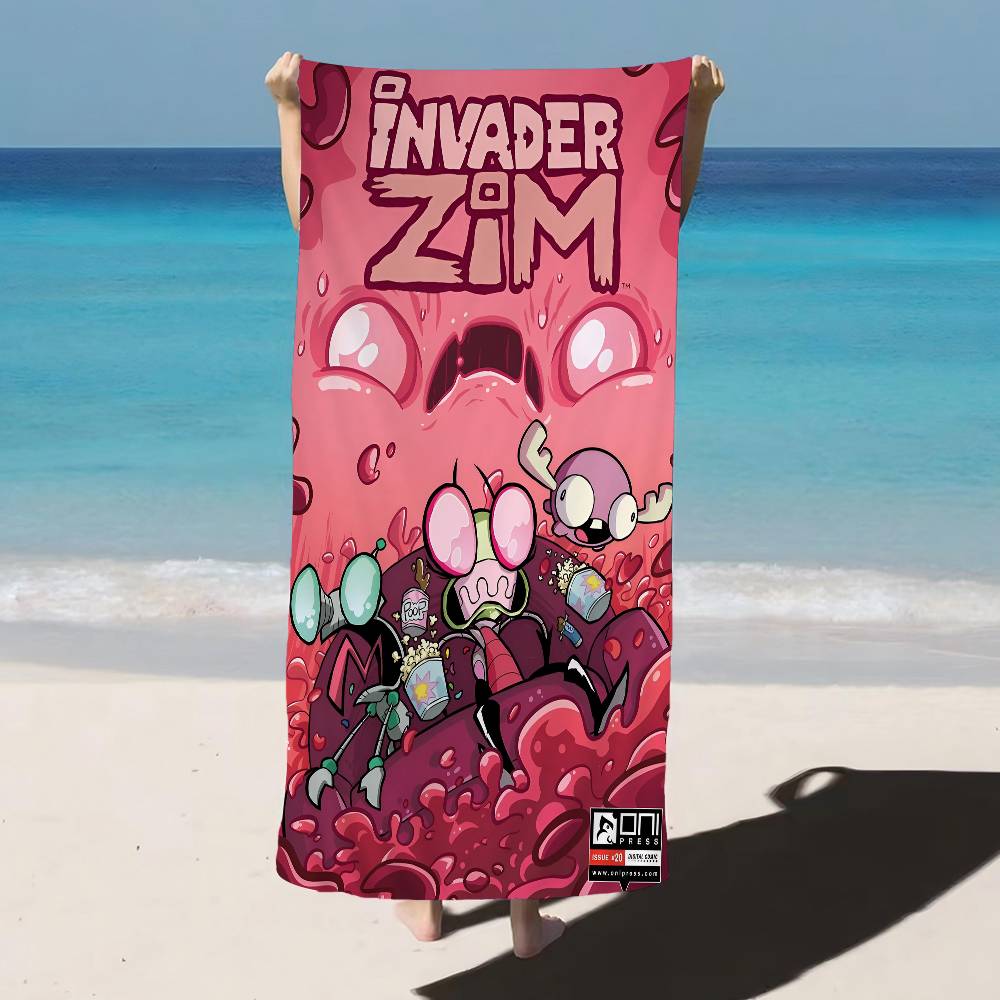 I-Invader Z-Zim Big Microfiber Beach Towels Quick Dry Towel Sand Beach Towels Pool Towel for Travel Swim Pool Yoga