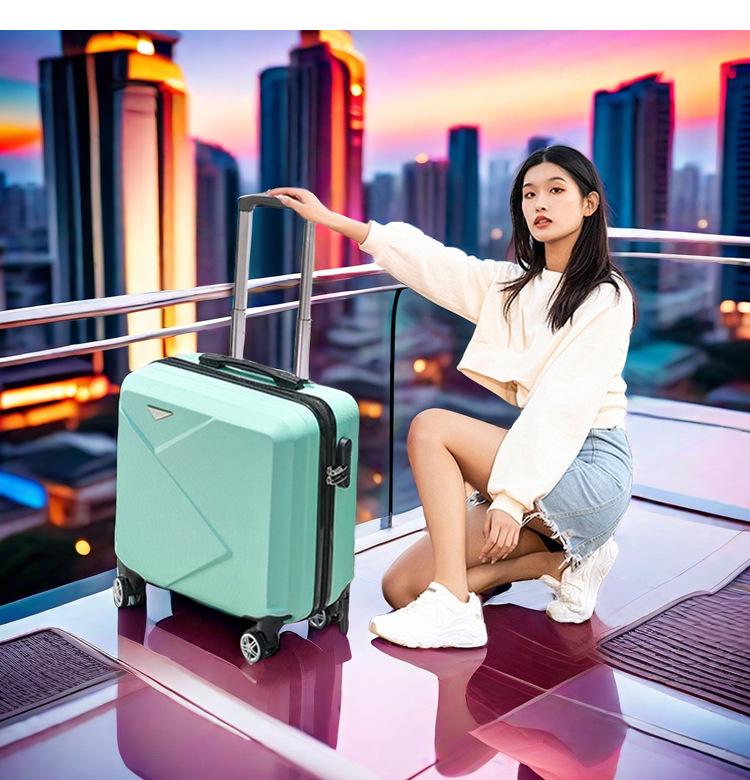 Valiză Mini Troler Stil Coreean 18" cu Roți Universale 20" și Lacăt cu Combinație.