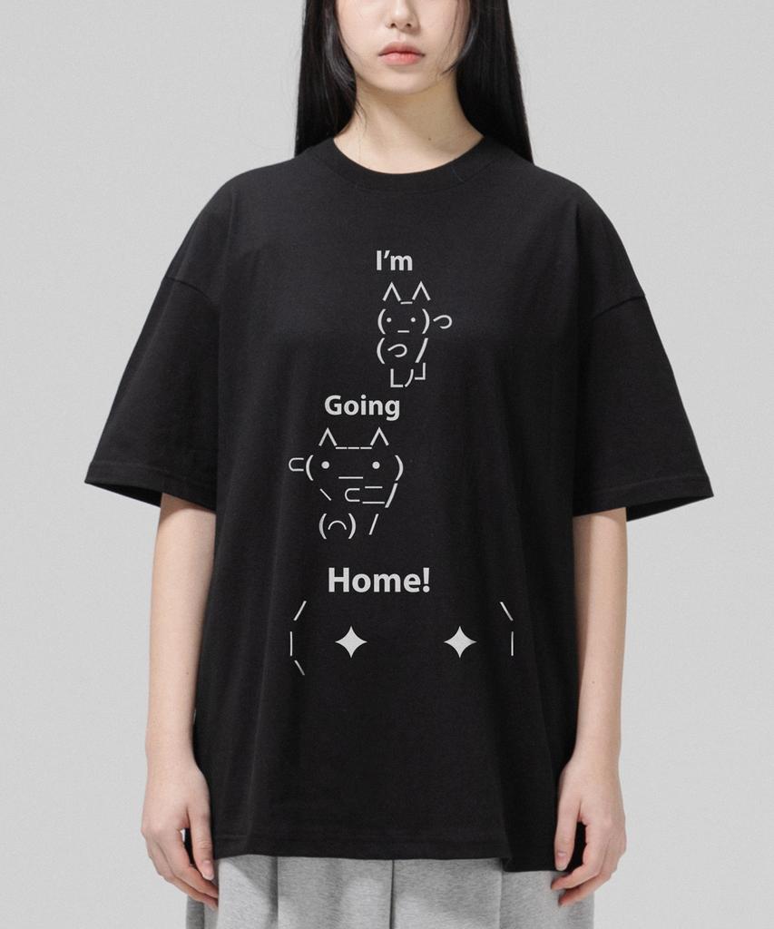 Geulaenpini Am Going Home Oversized Short Sleeve Tee - Black
