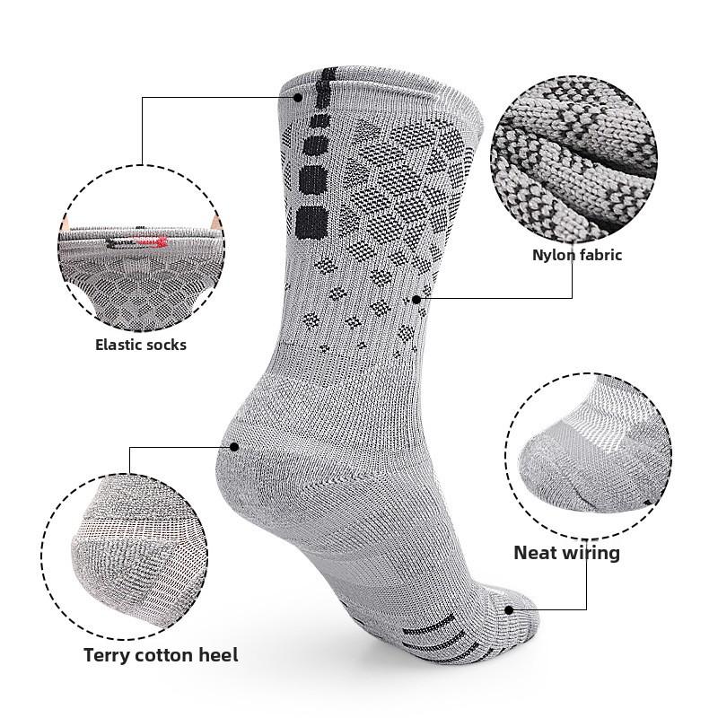 Medium-sized Tube Thickened Cotton Socks Outdoor Sports Basketball Socks Towel Bottom Breathable Socks