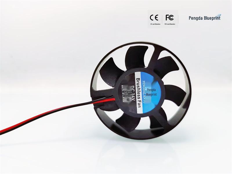 Pengda Lantou 5010 Round Hydraulic Silent Cooler 50*12MM, 24V/12V/5V, 5CM for Graphics Cards 12V 3900 RPM, 28cm Terminal