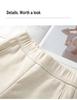 Women's Off-White Cashmere Wide-Leg Wool Pants - Autumn/Winter 2025, Cropped, Thickened, Loose Fit, Fleece-Lined, Straight-Leg Style.