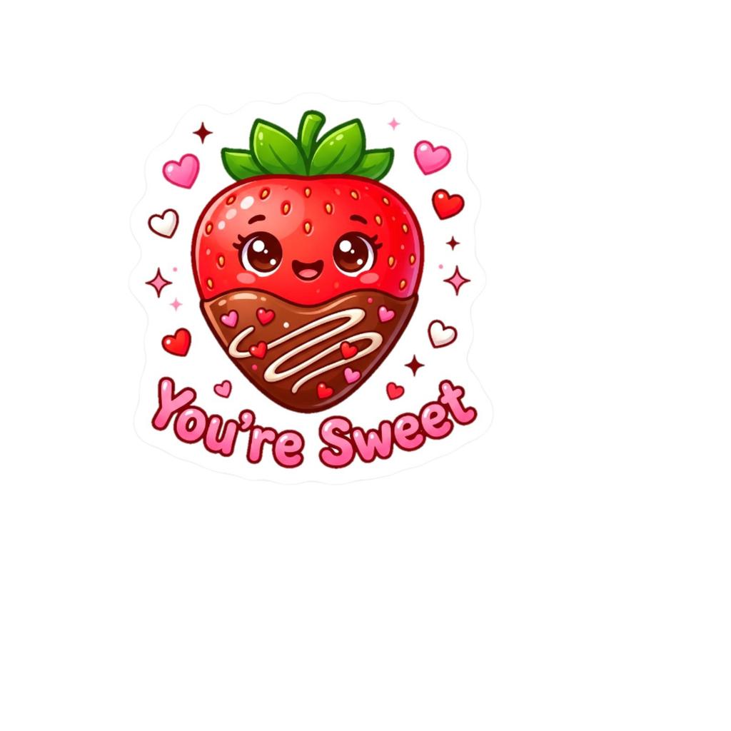 50 Cute Cartoon Stickers Valentine'S Day Waterproof Decorative Stickers Cartoon Animals Strawberry Chocolate Love Stickers