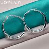 925 Sterling Silver Smooth Moon Earrings For Women Fine Jewelry