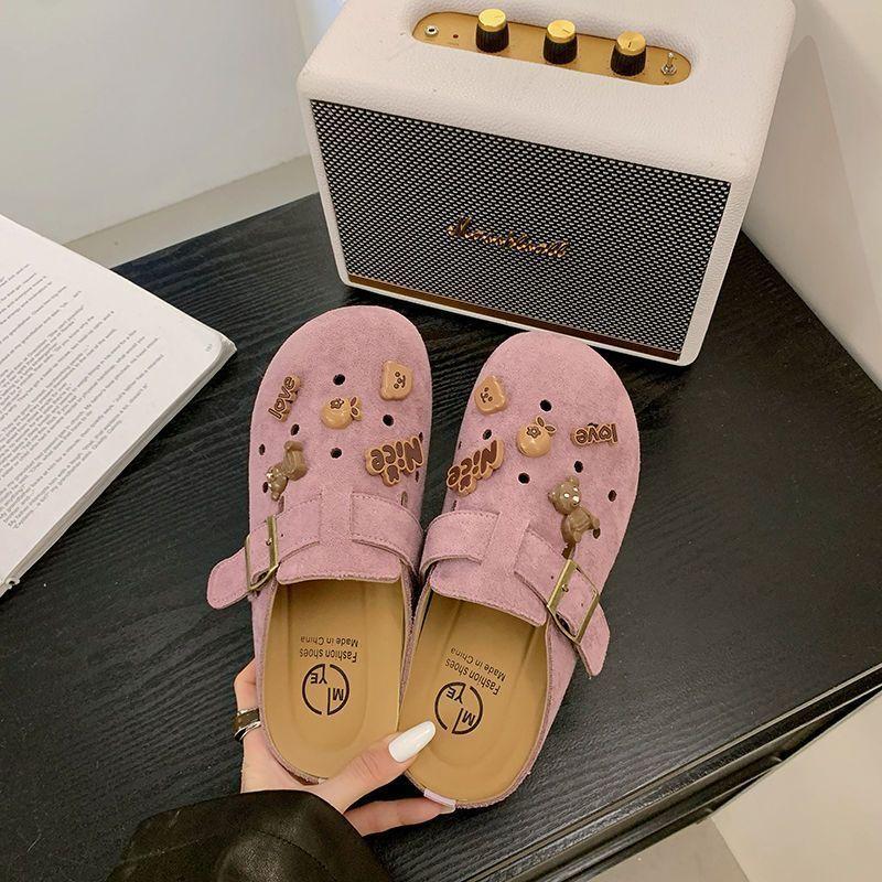 

Niche cute slippers summer new thick-soled heightening spring and summer soft-soled bag head hole shoes 40 фіолетовий