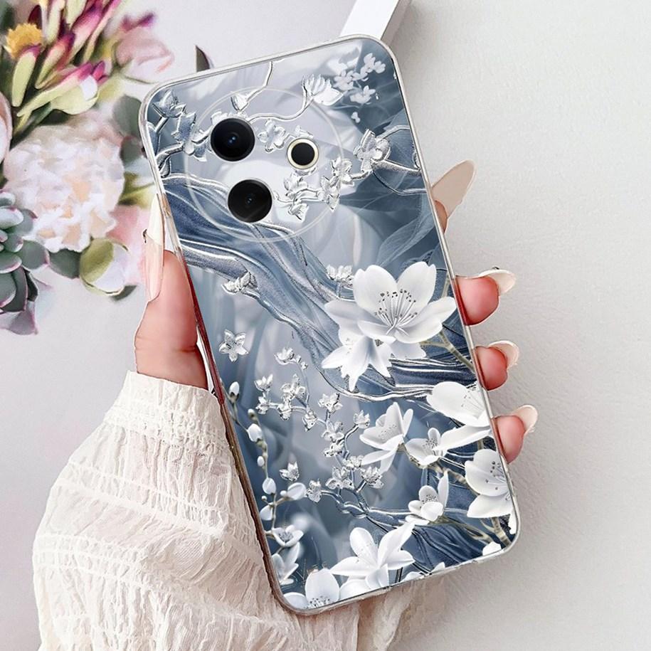 Hülle Für Vivo Y39 Y300i 5G Cover V2436 V2444A Neue Mode Blume Schmetterling Weiches Silikon Klare Hülle Für VivoY39 VivoY300i Funda