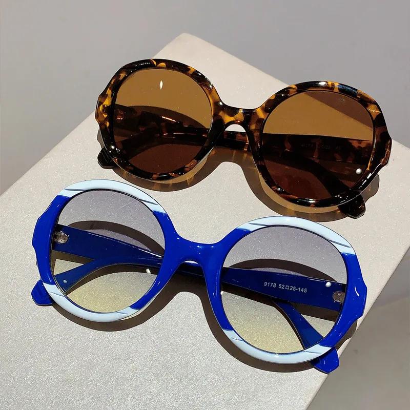 Oversized Round Vintage Sunglasses Women Men Luxury Designer Sun Glasses Big Frame Punk Eyewear UV400 Outdoor