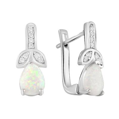Silver Earrings with Opal 0.9ct (2106821)