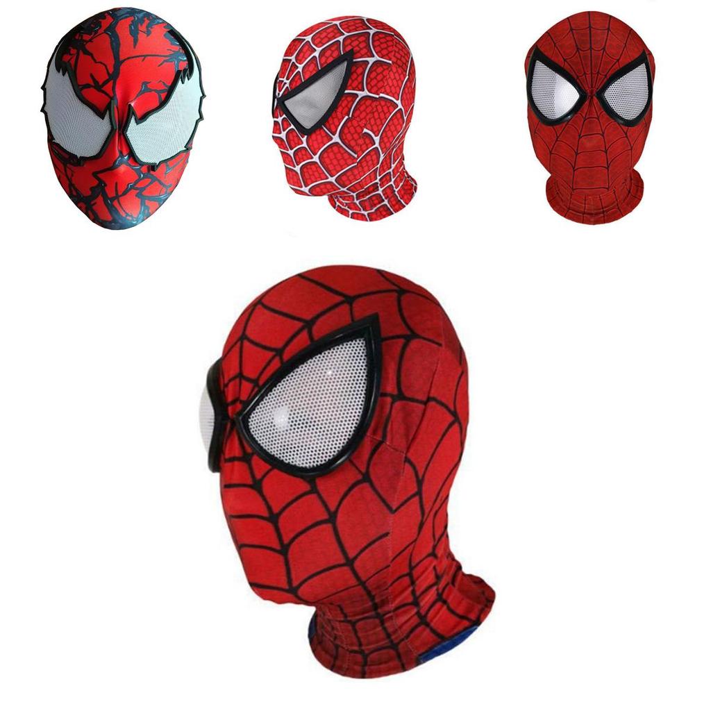 Spiderman Miles Morales Elastic Mask Headcover Costume For Adult Cosplay Enthusiasts